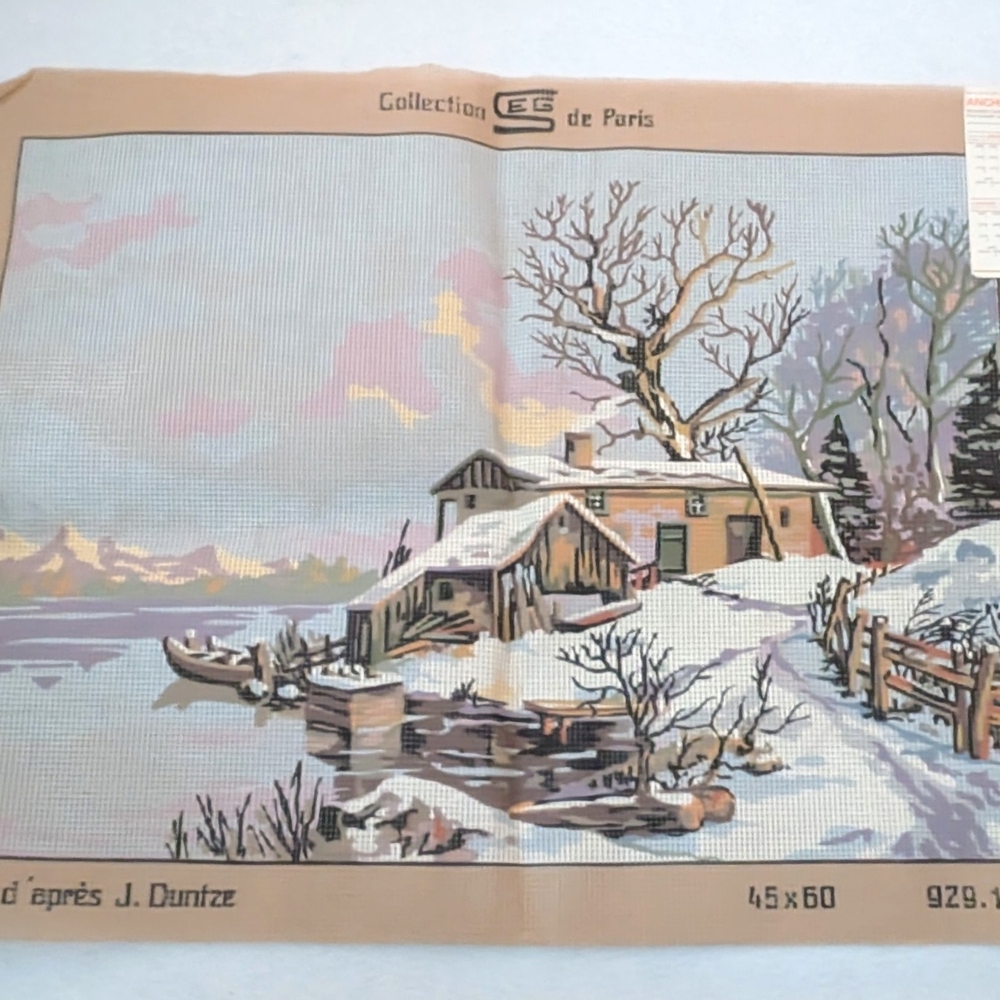 J. Duntze "Frozen Winter Landscape" Cotton Tapestry